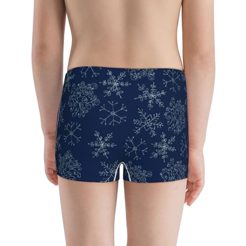 Boys' Cotton Boxer Brief Soft Underwear-Snowflake Dark Blue3