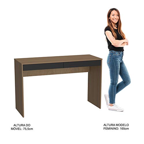 Escrivaninha Madri com 2 Gavetas - Mel/Preto