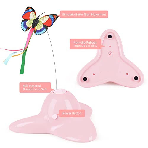 Soker Cat Toys, Interactive Cat Toy Automatic Electric Butterfly 360° Rotating Kitten Toy For Indoor Cats, With 1 Butterfly Replacements (Pink) #TOP3