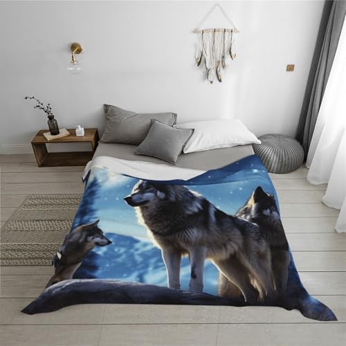 Couverture polaire loup douce, une idée cadeau déco idéale - 6