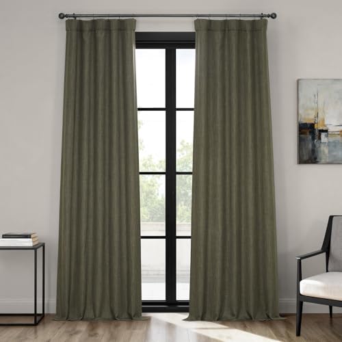 HPD Half Price Drapes Rideaux occultants texturés en Lin synthétique pour Chambre à Coucher, 213 cm de Long (1 Panneau), 127 x 213 cm (l x L), pour Salon,...