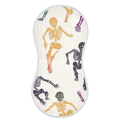 sanluoli Têtes de mort colorées en coton absorbant pour bébés - 55,9 x 27,9 cm