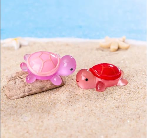 Image of VRB Dec 1 Set Miniature Showpiece Set for Home Decor,Car Dashboard,Valentine,Living Room,Gifts Figurines,Cake Decoration Items,Figurines for Home Decor. ((10 Pcs Glowing Turtle Miniature))