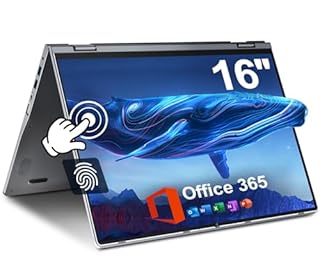 jumper 16 inch Convertible Laptop, Laptop Computer with IPS FHD 360 Degree Touchscreen, 16GB RAM 640GB Storage, Fingerprint Reader, Backlit Keyboard, Celeron N5095, 53.2WH, 1 Year Office 365