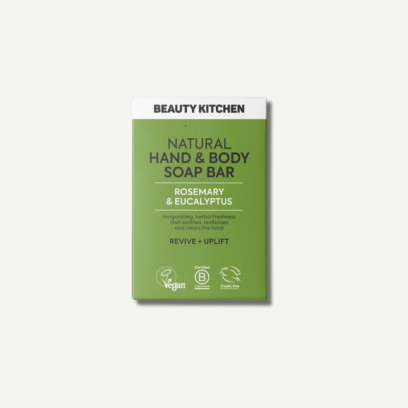 Beauty Kitchen, Natural Hand and Body Soap Bar, Rosemary and Eucalyptus Essential Oils, Triple-Milled