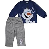 ディズニー オラフ トレーナー + パンツ セットアップ パイル起毛 ネイビー 90