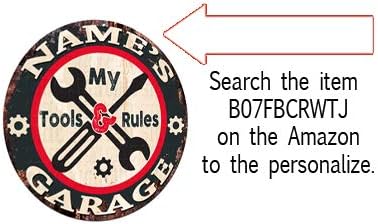 Miniatura 3 de Papa'S My Tools My Rules Garage Chic - Letrero de hojalata rústico estilo vintage retro para cocina, bar, pub, cafetería, hombre, cueva, garaje,