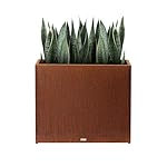 Large Corten Steel Planter Box Outdoor, 30" H x 34" W x 10" D,Tall Rectangular Metal Rusted Planters with Grow Bag,Naturally Rusting Steel Flower Pot,Rustic Décor for Patio,Garden,Deck,Backyard