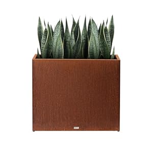 Large Corten Steel Planter Box Outdoor, 30″ H x 34″ W x 10″ D,Tall Rectangular Metal Rusted Planters with Grow Bag,Naturally Rusting Steel Flower Pot,Rustic Décor for Patio,Garden,Deck,Backyard