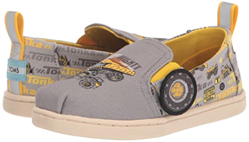 Toms Boy's Alpargata Twin Gore Loafer Flat, Ultimate Grey Tonka Construction Print, 8 Toddler #TOP6