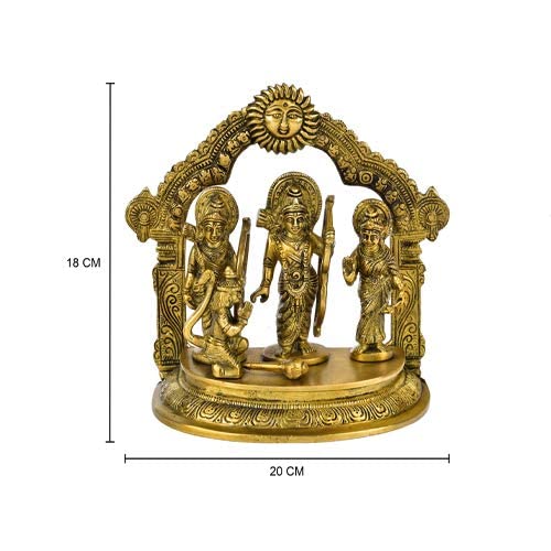 The Advitya Ram Darbar Brass God Idol|Lord Rama Murti with Laxman Sita Hanuman|Festive Decor Diwali Gift Home Decoration Item for Living Room|Pooja Essentials|Diwali Decoration House Warming Gift-7in. - Image 6 thumbnail