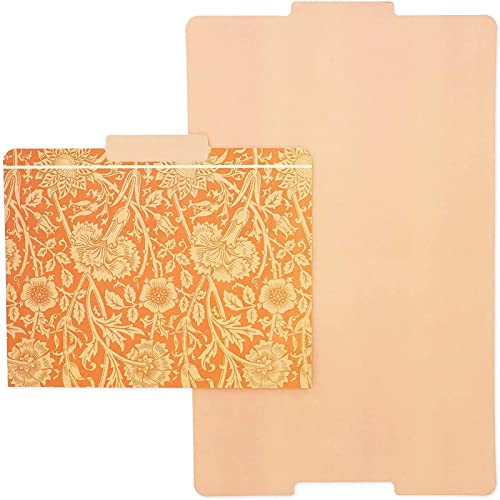 12 Pack William Morris Floral File Folders, Decorative 1/3 Cut Tab, Letter-Size Holders For Home Office In 6 Patterned Designs #TOP2