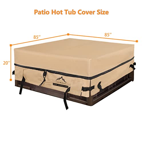Himal Square Hot Tub Cover - Heavy Duty 600D Polyester Waterproof,Uv Protection Spa Cover For Hot Tub,85 X 85 Inch #TOP1