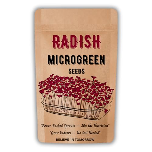 Image of Navika Seeds Radish Microgreen Seeds (100g) for Hydroponic, Soil & Tray Growing | Fast Germination | High Yield | Non-GMO Methi Microgreens Seeds | Free Growing Guide Included |100 Gram Packet