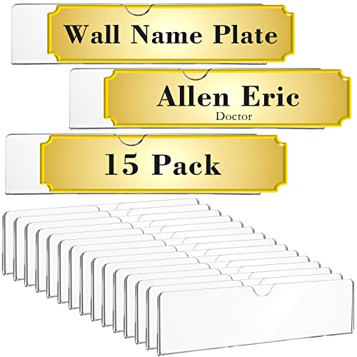 Support mural acrylique 5x20 cm Lot de 15 plaques pour bureau et cabine