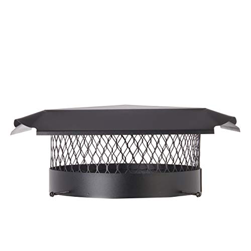 Draft King Cbo14 Round Bolt On Black Galvanized Steel Single Flue Chimney Cap, 14" Diameter #TOP1