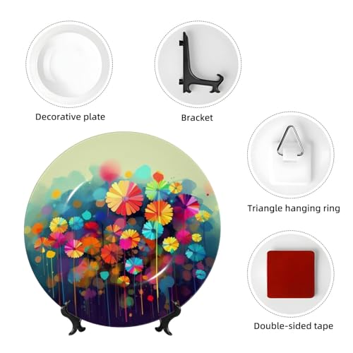 Assiette décorative porcelaine anglaise avec support déco maison - 5