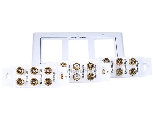 Datacomm Electronics 45-0069 7.1 Surround Sound 3-Gang Plate - White (Discontinued By Manufacturer) #TOP2