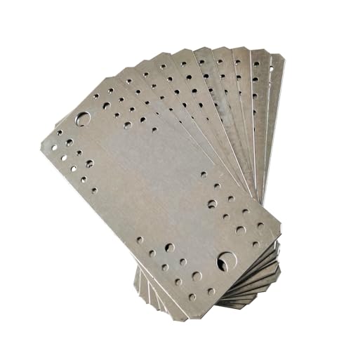 OMIDEAS 10 x Piastra di Giunzione piana (210 x 90 x 2) Piastra di fissaggio, Connettore per legno, Lastrina di giunzione piatta, Piastra di montaggio multi foro zincata in acciaio