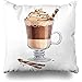 Produktbild UQ Galaxy Kissenbezüge,Brown Fine Ice Tasse Kaffee Frappe Latte Aquarell Essen Trinken Frappuccino Schokolade Irish Milk Cream Zippered Kissenbezug Home Decor Kissenbezug 40 * 40 cm