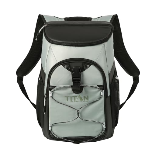 Image of Titan by Arctic Zone 24 Can Backpack Cooler, Leak Proof | Insulated soft sided bag with leak proof lining and adjustable straps, breathable mesh panels, for lunch, picnic, travel