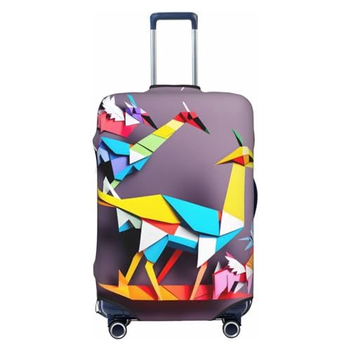 Origami Multicolor Papercraft Cranes 1 Print Luggage Suitcase Cover Protector Luggage Washable Covers With Concealed Zipper