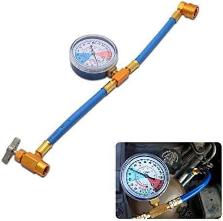 R134A A/C Car Conditioning Refrigerant Recharge Measuring Hose Kit Charging Adapter with Gauge Refrigerant Refill Kit