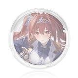 灰皿 ウマ娘 ダイワスカーレット たばこ灰皿 ガラス 丸型 タバコ固定 ガラス 透明 デザイン 滑り止めパッド付 インテリアグッズ デスク装飾 洗いやすい 喫煙具 オフィス 飲食店 タバコ用 業務用 プレゼント 8.5*3.5cm