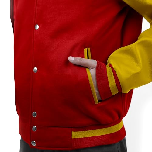 Image of Baseball Wool Letterman Varsity Faux Leather Sleeve For Men | Wool Varsity Bomber Jacket