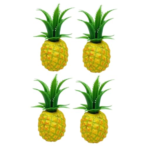 Homoyoyo 4stücke Künstliche Ananas Modelle Realistische Plastik Früchte Für Tischdekoration Fotorequisiten Lebensnahe Ornamente s