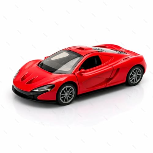 Image of McLaren Toy Car Model 1:36 Scale Die-cast Metal Pull Back Vehicle with Openable Doors, Lights & Music, Sports Model for Kids, Boys & Collectors (Red)