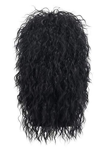 Image of karlery 70s 80s Rocker Metal Mullet Wig Mens Long Curly Black Wig for Halloween Costume Anime Party