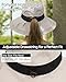 Senker Fashion Sun Hats for Women UV Protection, Waterproof Ponytail Wide Brim Bucket Hat for Summer Beach Gardening Travel Beige