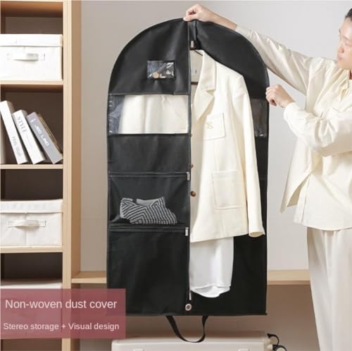 Clothes Cover Foldable Garment Bag 4" Gusseted Hanging Suit Bag with 3 Pockets Dress Bag Suit Bags (Color : 4pcs, Size : 60 * 10 * 130cm)4
