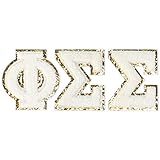 Sorority Shop Phi Sigma Sigma Chenille Letter Stickers - Adhesive Back, Set of 3 Greek Letters
