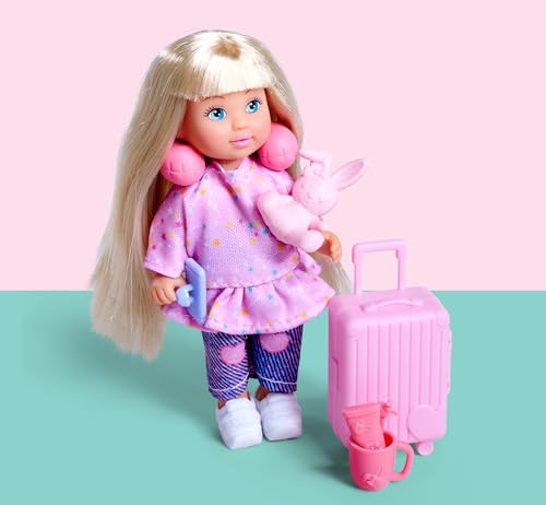 Simba Evi Love Travel Fun muñeca 12 cm con accesorios de viaje miniatura 4
