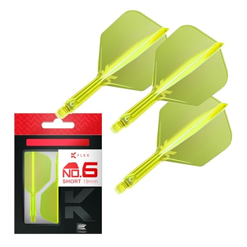 Image of Target Darts K Flex Integrated Dart Flight and Shaft, No.6 | 3-Pack K-Flex - No. 6, Kflex Precision-Molded 2-in-1 Dart Flights and Dart Shaft | Professional Dart Accessories