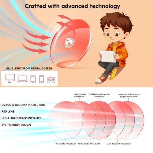 Image of Blue Light Blocking Glasses for Kids Boys Girls Computer Glasses TR90 Unbreakable Anti-Glare UV400 age 2-18 | CHEERS DEVICES Blue Light Blocking Glasses for Kids Boys Girls Computer Glasses TR90 Unbreakable Anti-Glare UV400 age 2-18