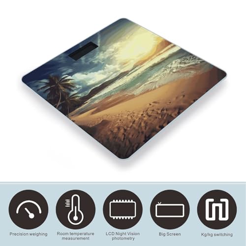 Balanzas digitales Sunset on The Beach para baño hasta 400 lb miniatura 3