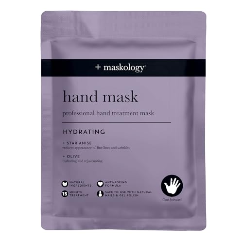 MASKOLOGY HAND MASK Hydrating Hand Treatment 1 Pair | Anti Ageing | Apple Extract |Nourishing Argan Oil & Shea Butter | Moisturising Gloves | 100% Plant Based