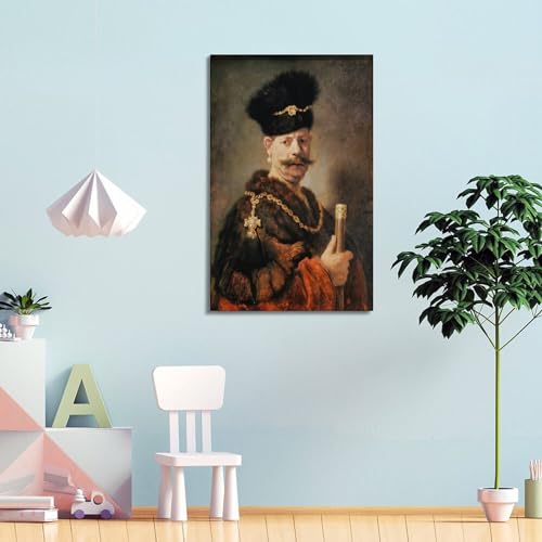 Poster noble polonais Rembrandt 30x45cm impression sur toile