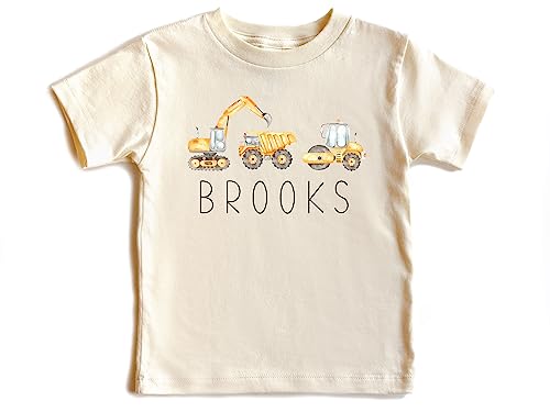 Personalized Construction Vehicles Shirt, Toddlers Construction Shirt, Custom Name Shirt