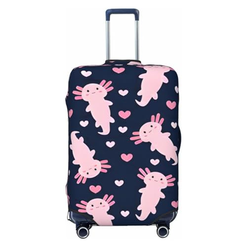 Cute Axolotl Cartoon Travel Luggage Cover Suitcase Protector Bag,Dust-Proof Fits 18-32 Inch Luggage,Baggage Covers For Kid And Adult,Small