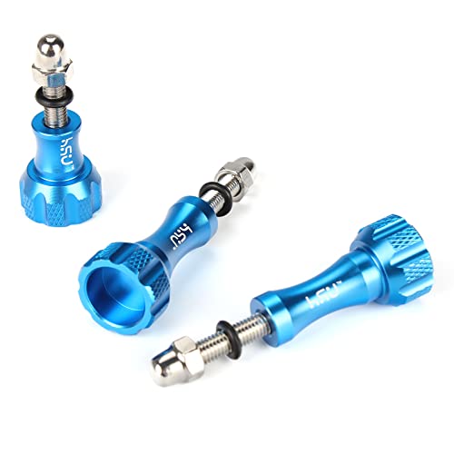 Image of Multi-Color Aluminum Thumbscrew Set Thumbscrew Kit 3-PCS+Wrench for Gopro Hero4 /3 /3+ /2 /1,gopro Hero 5 Black, and SJ4000, SJ5000, SJ7000, and Xiaomi YI Cameras-Blue by HSU