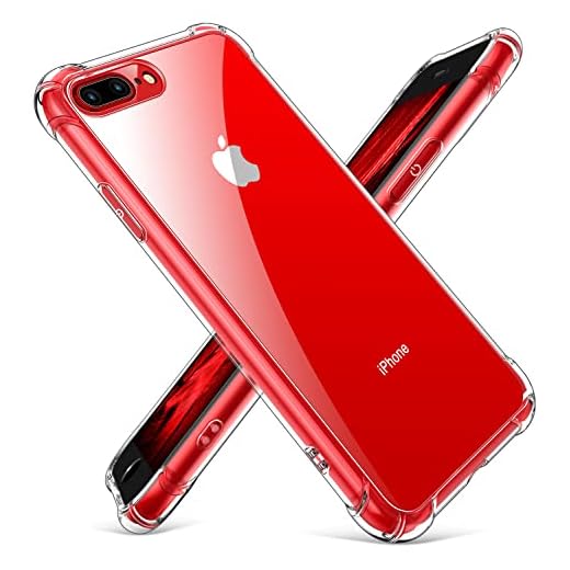 CANSHN Clear Designed for iPhone 8 Plus Case & iPhone 7 Plus Case, [Military Drop Protection] [Not Yellowing] Shockproof Protective Phone Case with Soft TPU Bumper, Slim Thin Case for iPhone 7/8 Plus