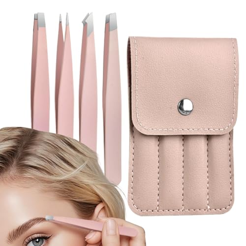 Pinza de flecos - Herramientas de belleza de encaje de acero inoxidable | Pinzas para vello facial y cejas, para cabello encarnado, volumen, nariz, hogar, viajes, artistas, mujeres, hombres