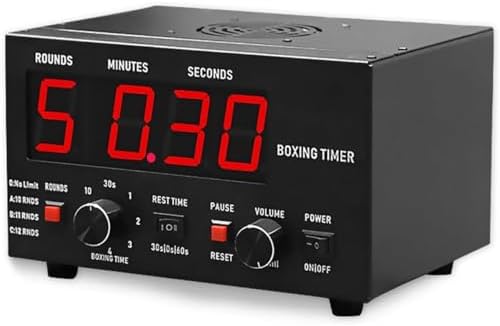 Boxing Interval Timer with Adjustable Buzzer for Muay Thai, MMA, Kickboxing Training and Rest Management