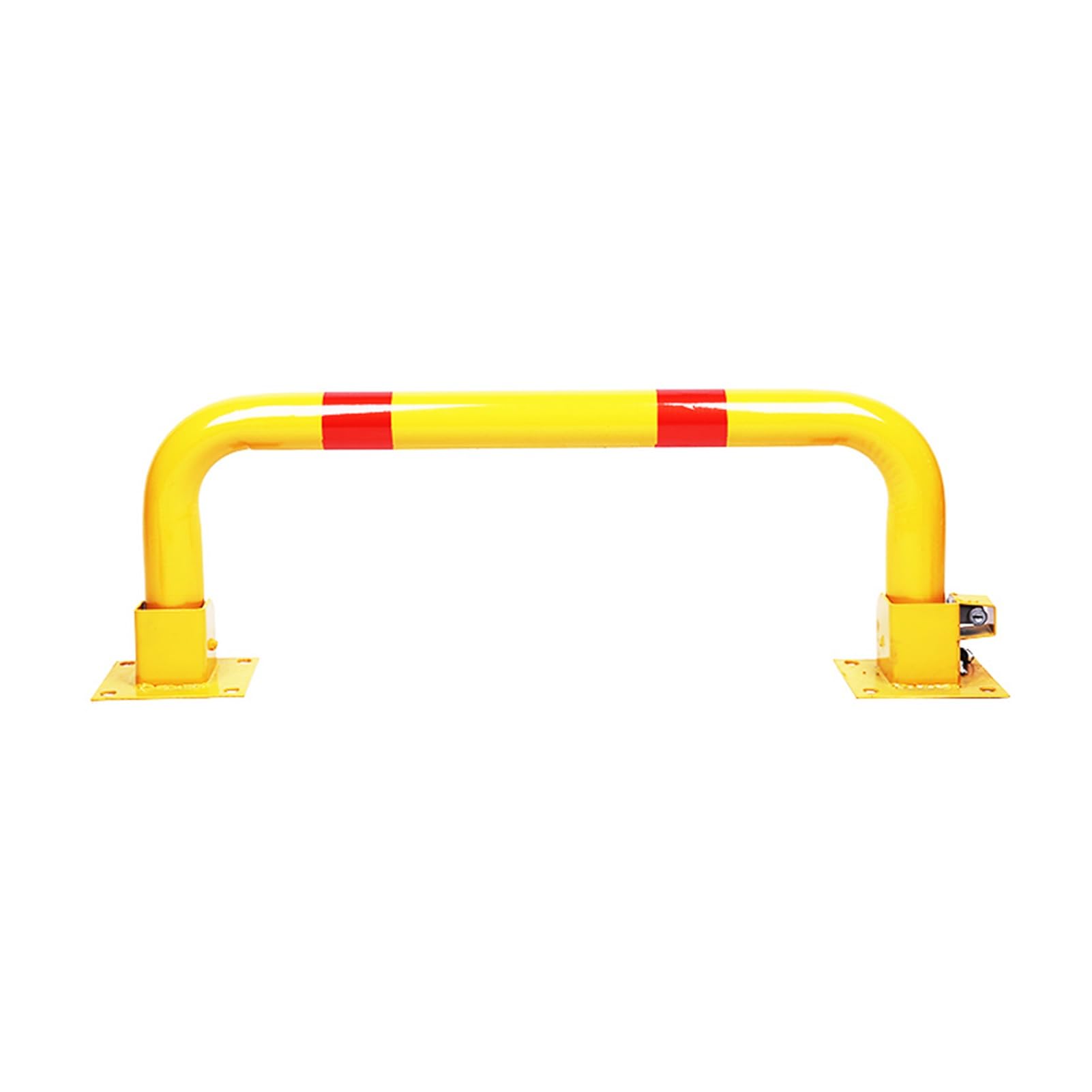 Tope De Estacionamiento En Forma De U Con Cerradura, Calzo De Acero Reforzado For Ruedas, Posicionador Antirrobo For Vehículos, Color De Alta Visibilidad, Capacidad De 300 Kg(Yellow)
