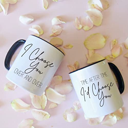 Celebrimo I Choose You Mr And Mrs Coffee Mugs Set - Anniversary Mug Gift For Husband, Wife - His And Her Engagement Gifts For Couples - Engaged, Marriage, Wedding Gifts For Bride And Groom, Couple #TOP3