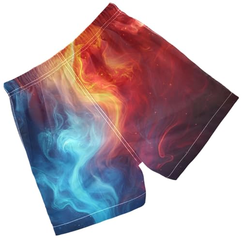 Pigsaly Boys Swim Trunks Flame Fire Sparkle Red Boys Board Shorts Swimsuit Swimwear Summer Bathing Suit XS2